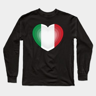 Heart Love Flag of Italy Long Sleeve T-Shirt